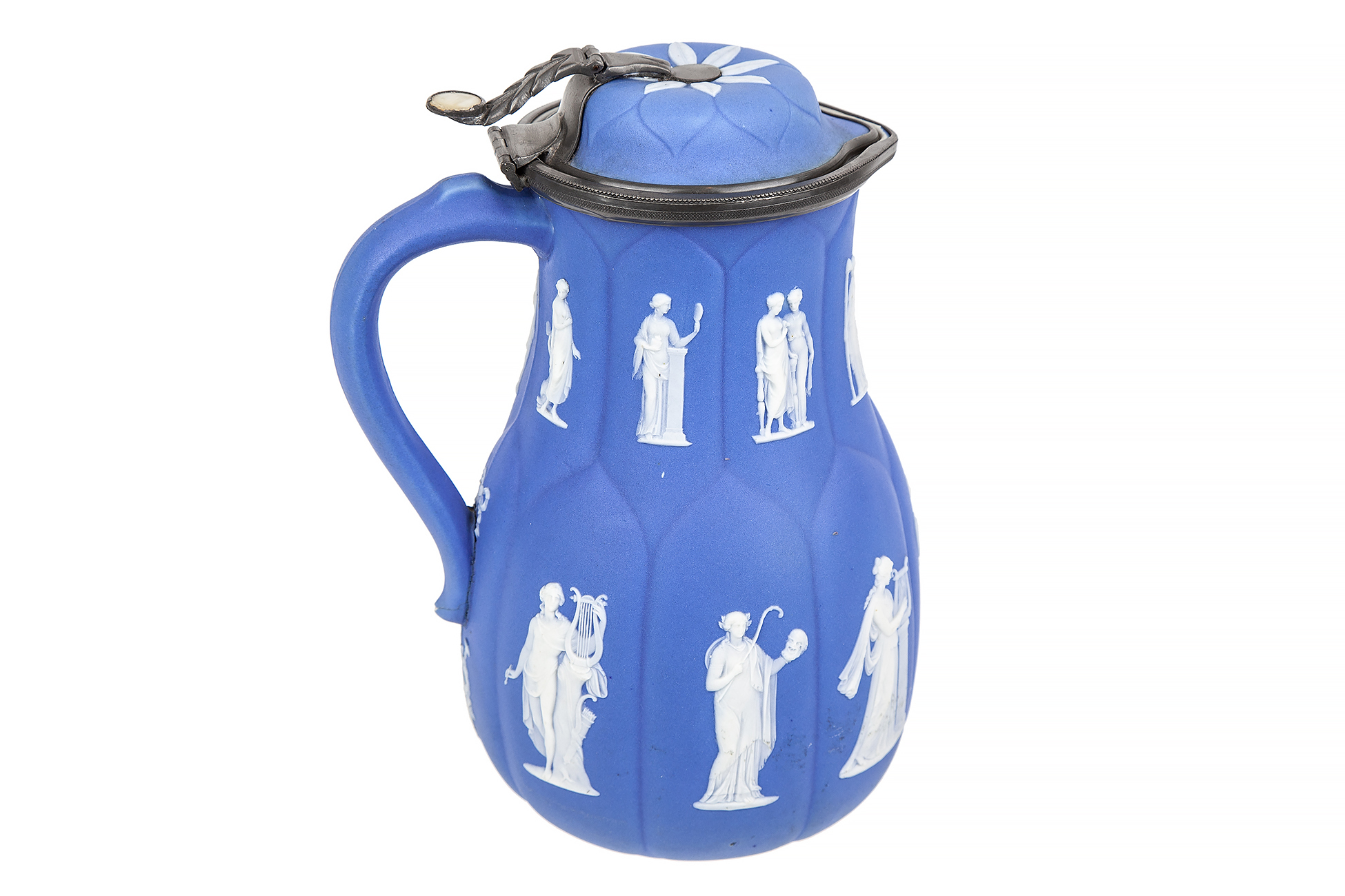 Wedgwood Blue Jasperware Coffee/Chocolate Pot Witherell's Auction House
