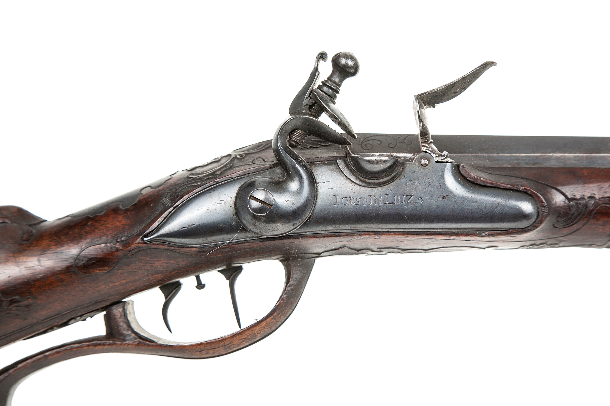 I.Obst in Linz Flintlock Hunting Rifle Witherell's Auction House