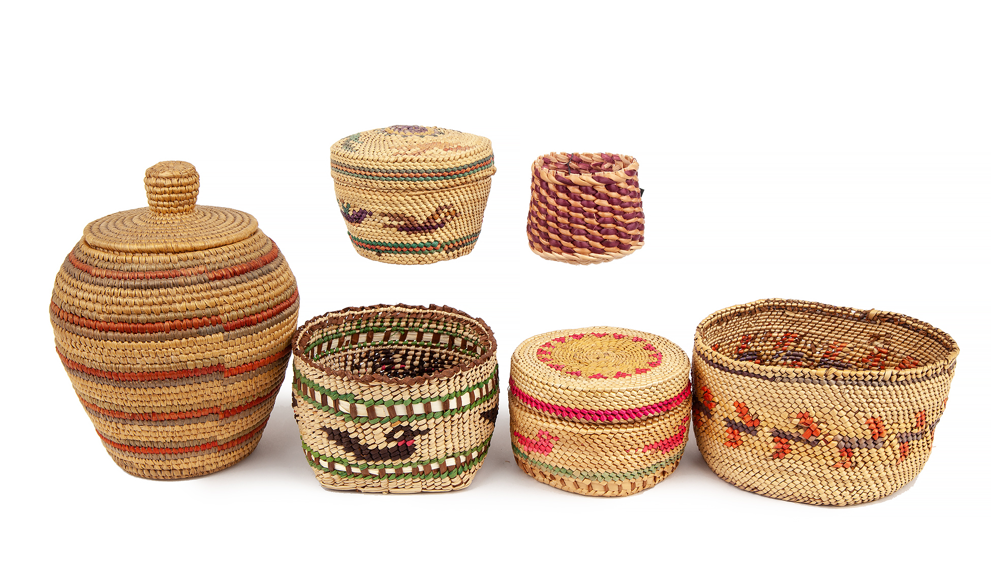 Six Assorted Indian Baskets Witherell's Auction House