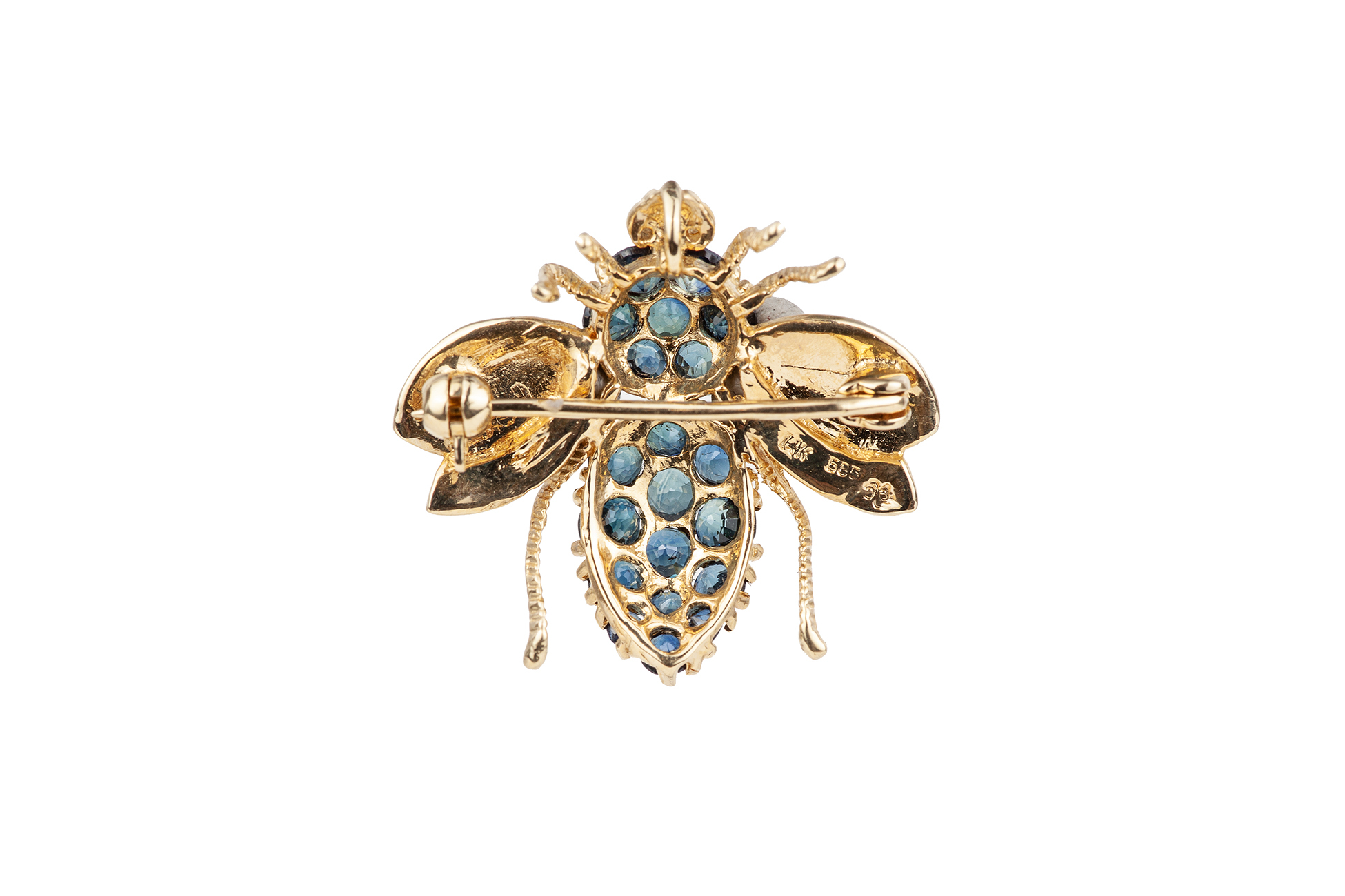 14k Sapphire Insect Brooch Witherell's Auction House