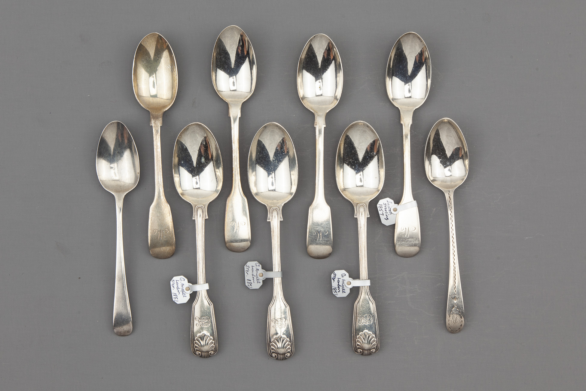 Assorted English Sterling Teaspoons Witherell's Auction House