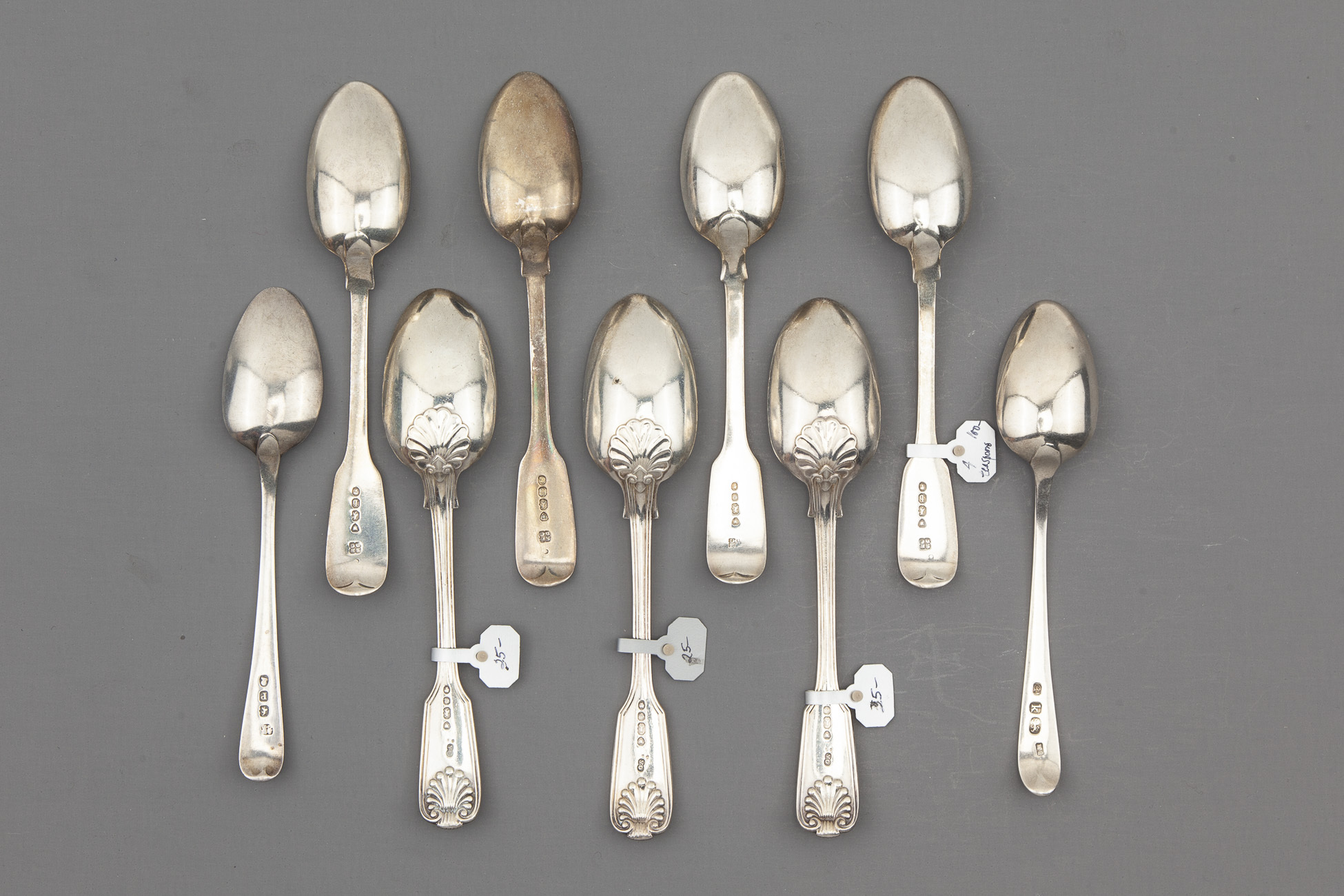 Assorted English Sterling Teaspoons Witherell's Auction House