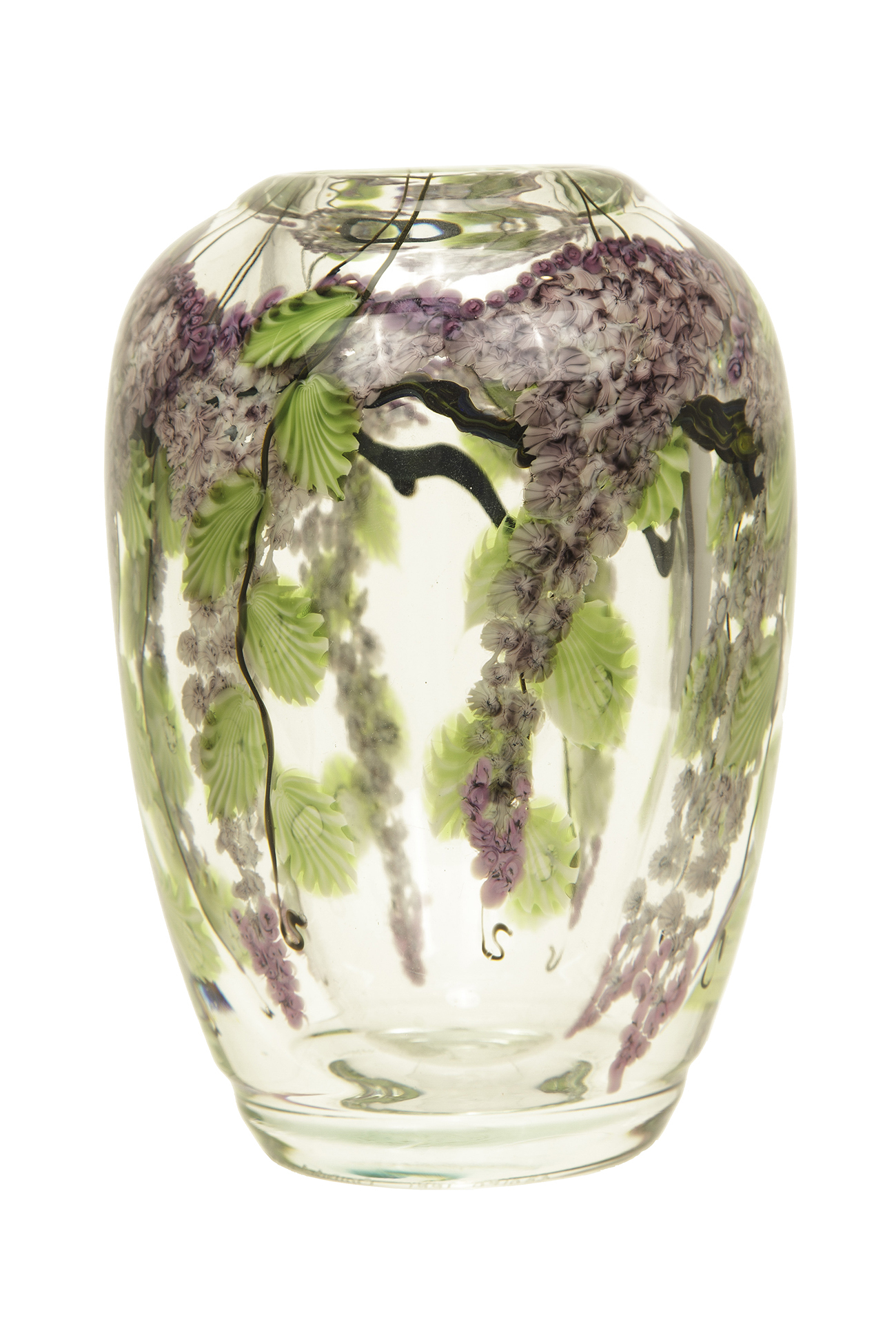 Lundberg Studios Art Glass Vase, "Wisteria" Witherell's Auction House