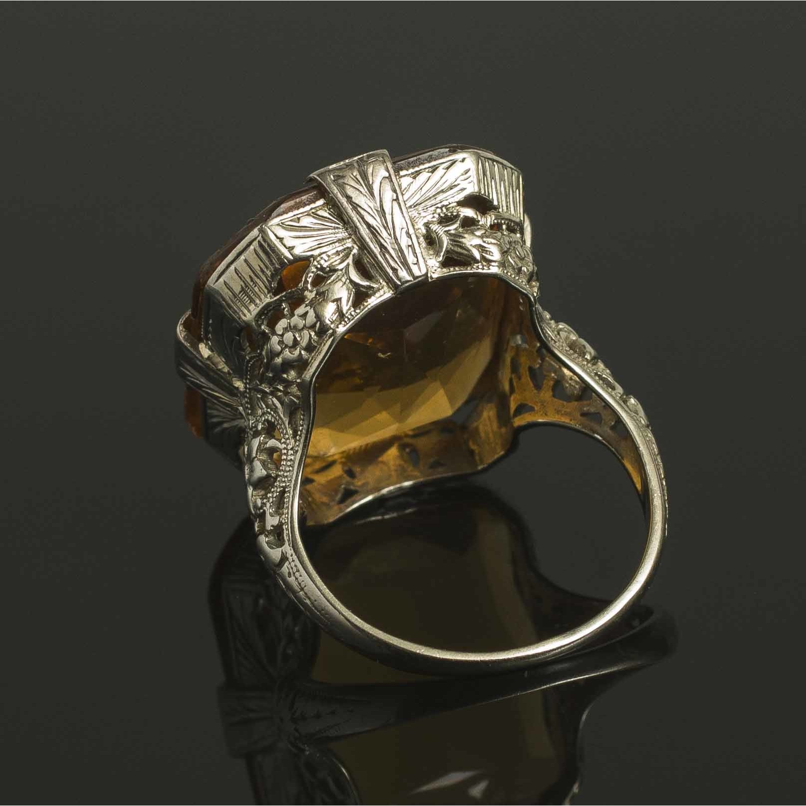 18k White Gold Citrine Ring Witherell's Auction House