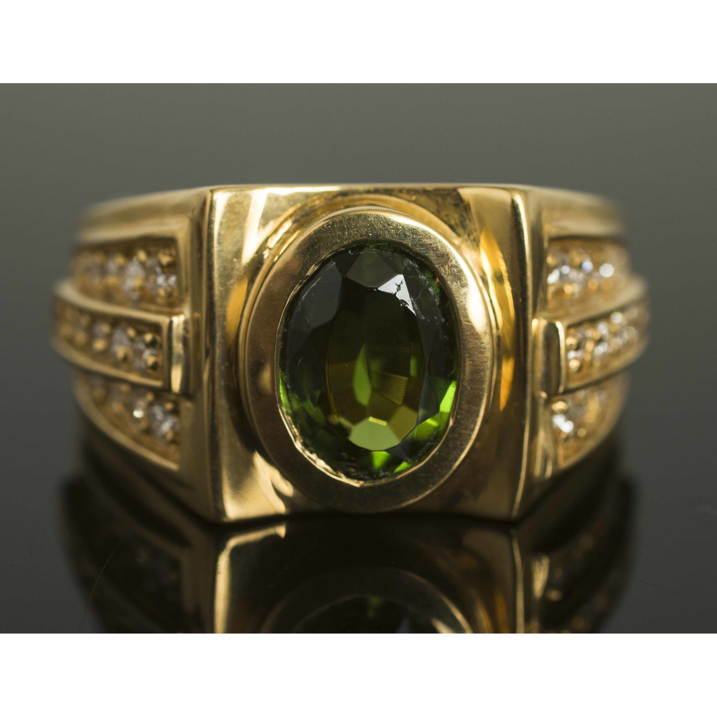 Tourmaline Diamond Gold RIng Witherell's Auction House