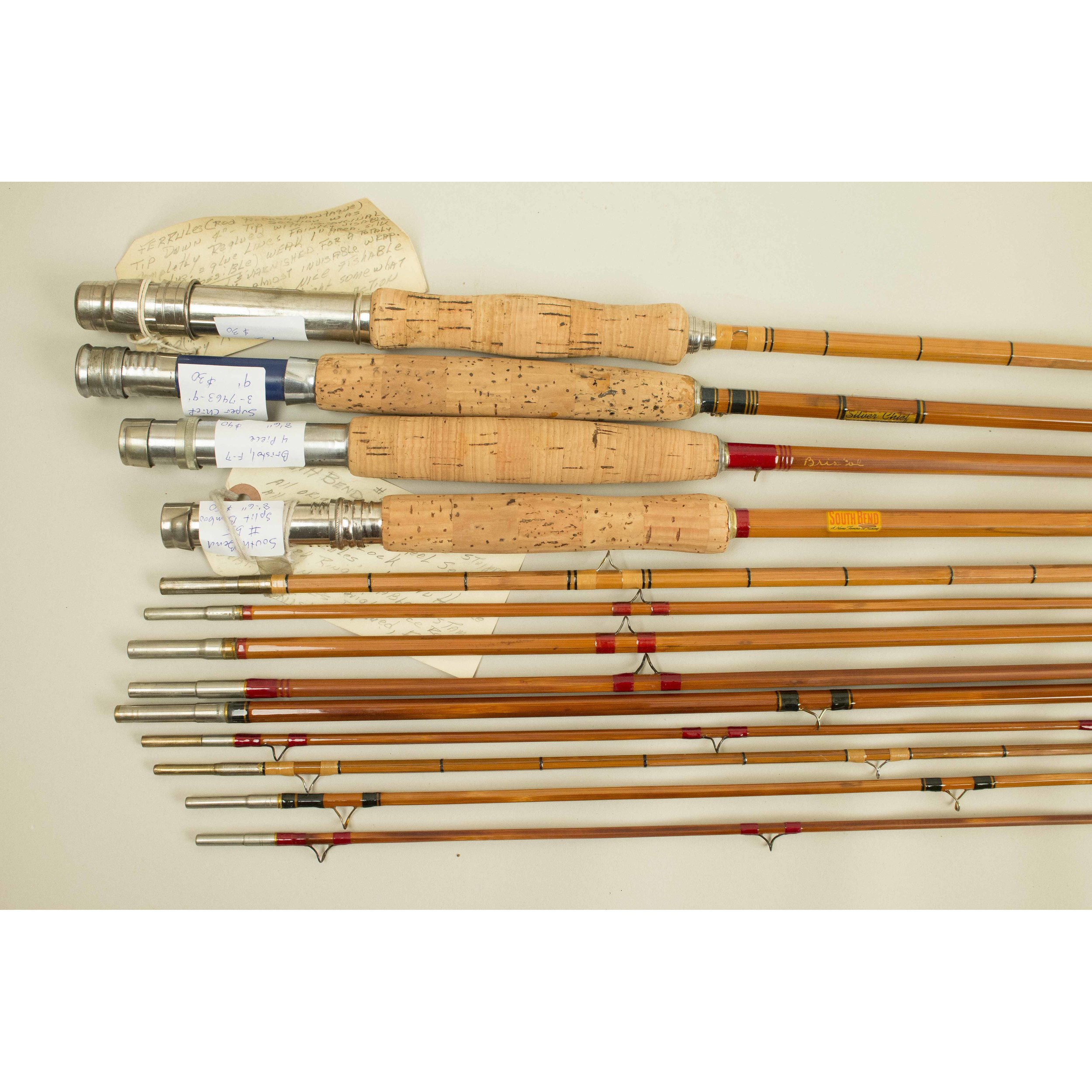 4 Vintage Split Bamboo Fly Rods Witherell's Auction House