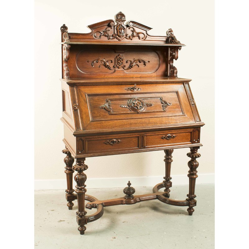 American Victorian Slant Front Desk Witherell's Auction