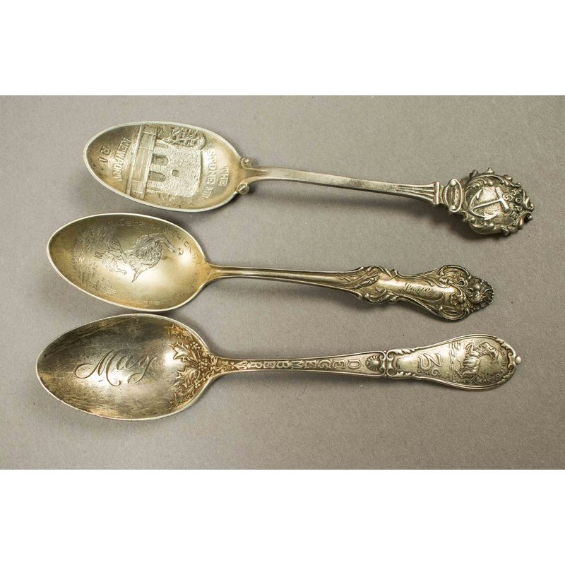 11 Assorted Sterling Collector Spoons Witherell's Auction House