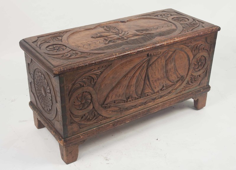 Vintage Carved Blanket Chest Witherell's Auction House