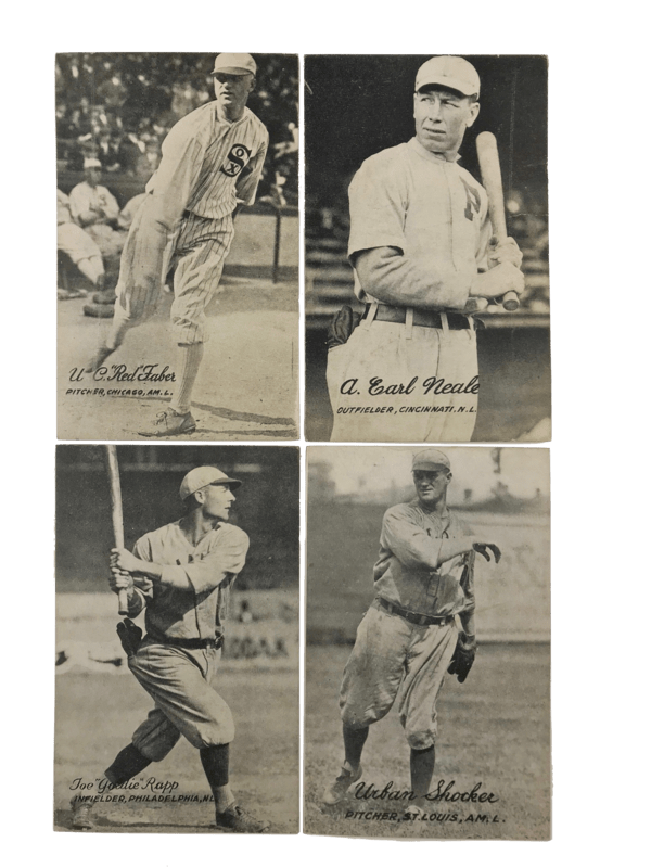 Four 1921 Exhibits W461 Oversized Baseball Cards Witherell's Auction