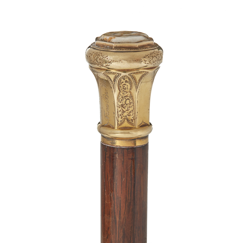 Gold Quartz Walking Stick Witherell's Auction House