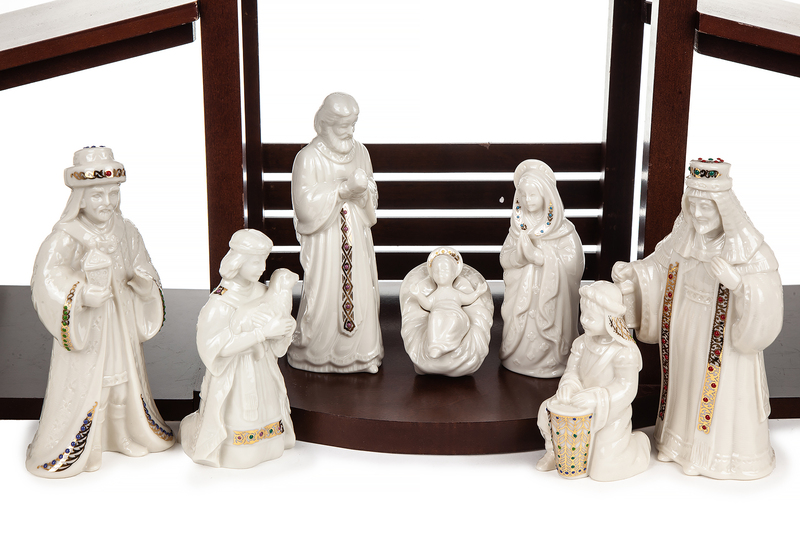 Lenox Nativity Set with Stable Witherell's Auction House