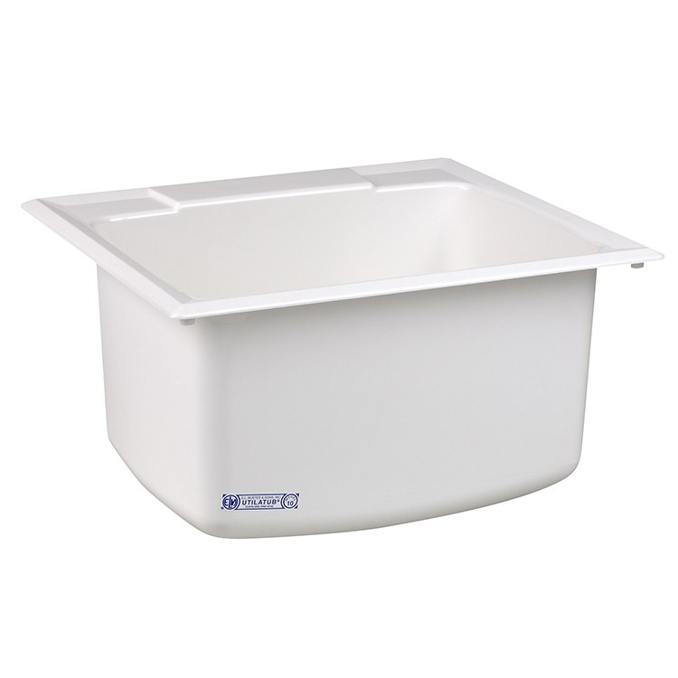 Mustee 10C SelfRimming Utility Sink 22"W x 25"L with Center Drain White