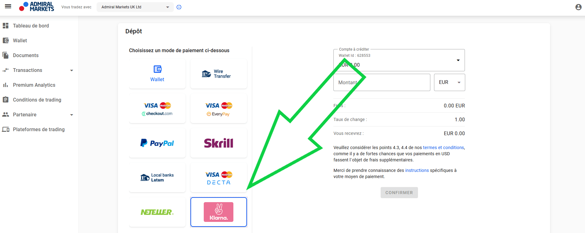 Comment Faire un Dépôt sur son Compte de Trading Admirals