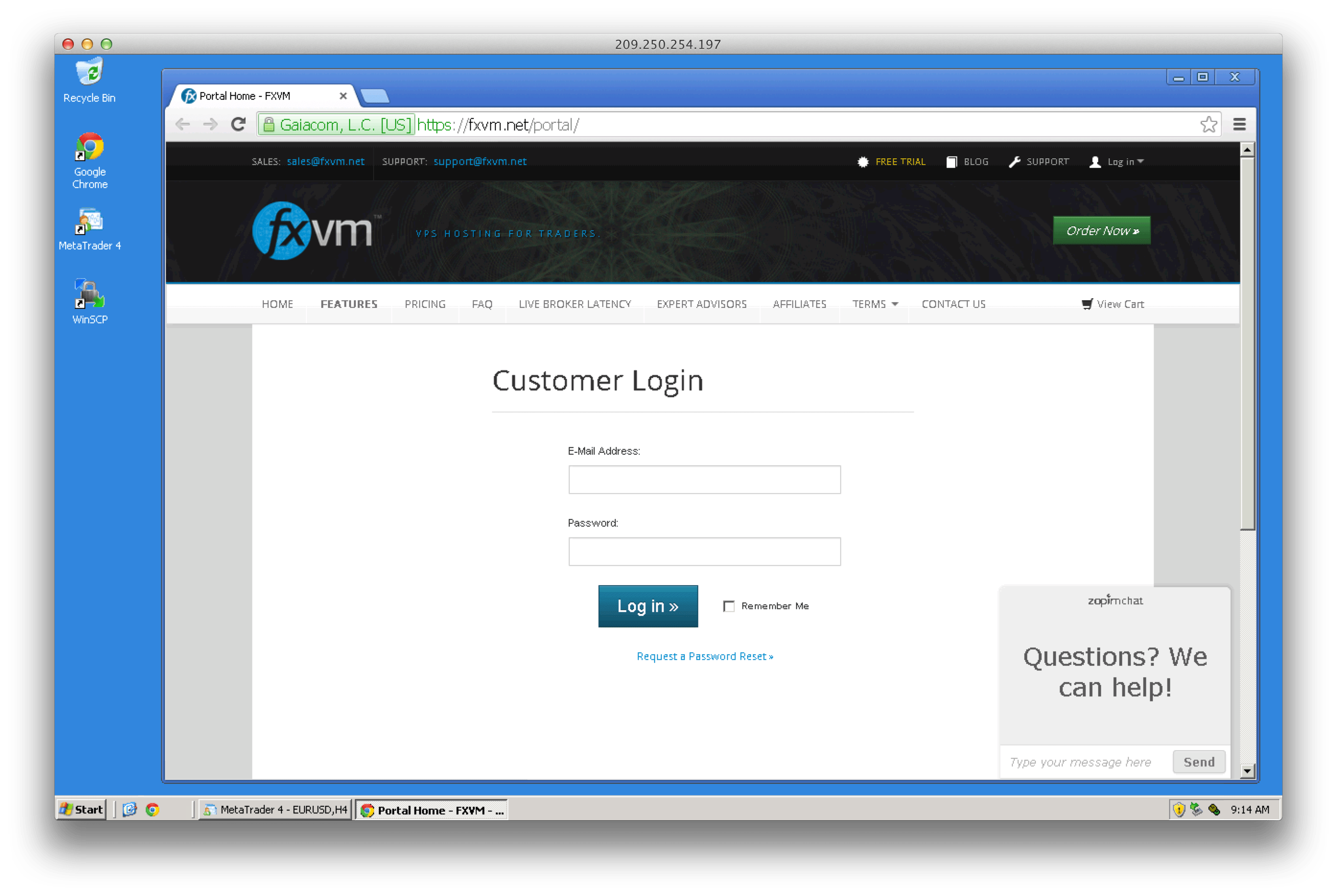 Windows Server 2003 R2 Enterprise Forex VPS Template — Screenshots