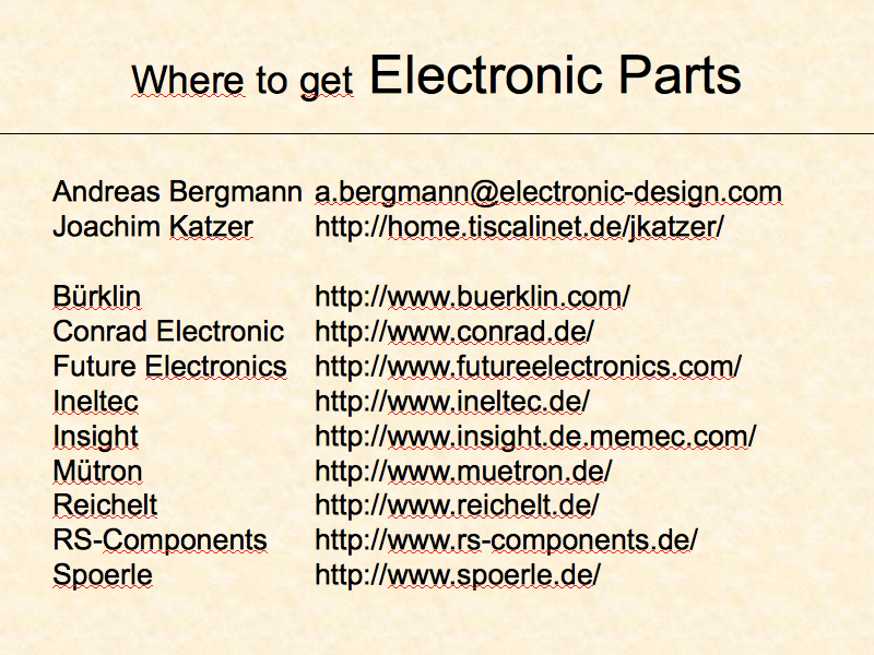 Where to get Electronic Parts