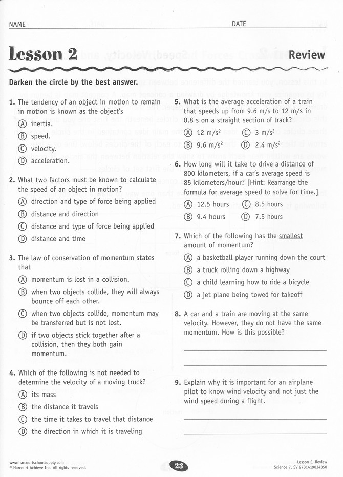 Science Court Inertia Worksheet Answers A Worksheet Blog