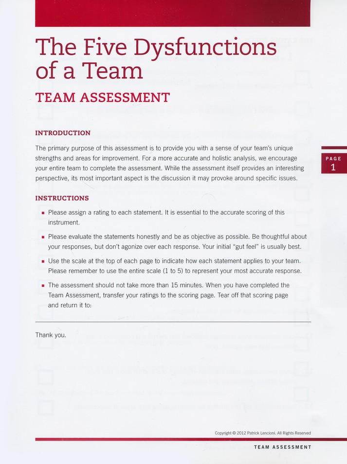 The Five Dysfunctions of a Team: Facilitator's Guide Set Deluxe,.