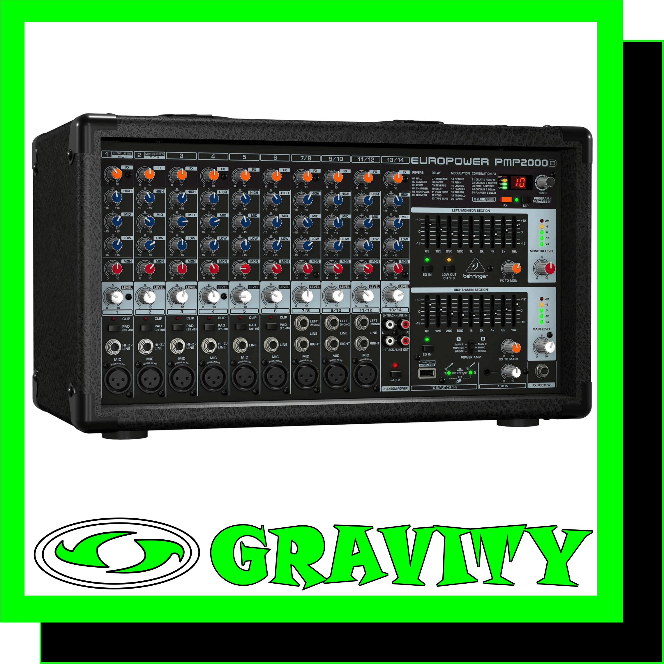 BEHRINGER PMP2000D 800w DISCO DJ/PA EQUIPMENT GRAVITY DJ STORE
