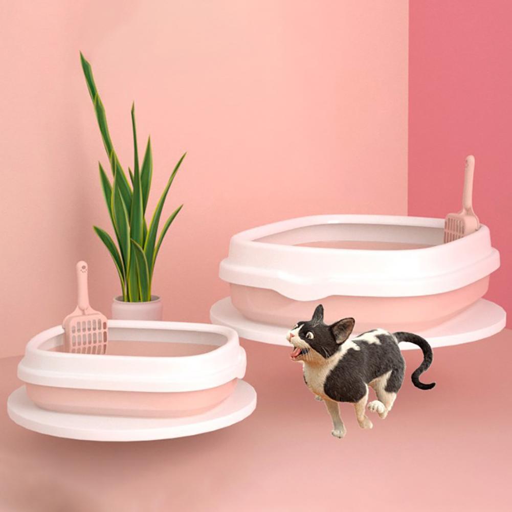 Cama de plástico para gato de cachorro, semi fechada, desmontável, anti