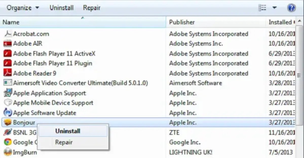 Bonjour, a program that appears in Windows and how to delete it islaBit