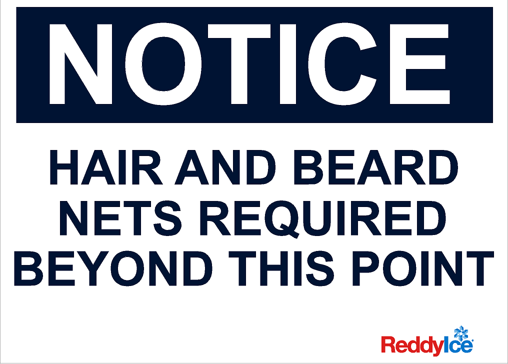 Notice Hair and Beard Nets Required G5S Pro Signs