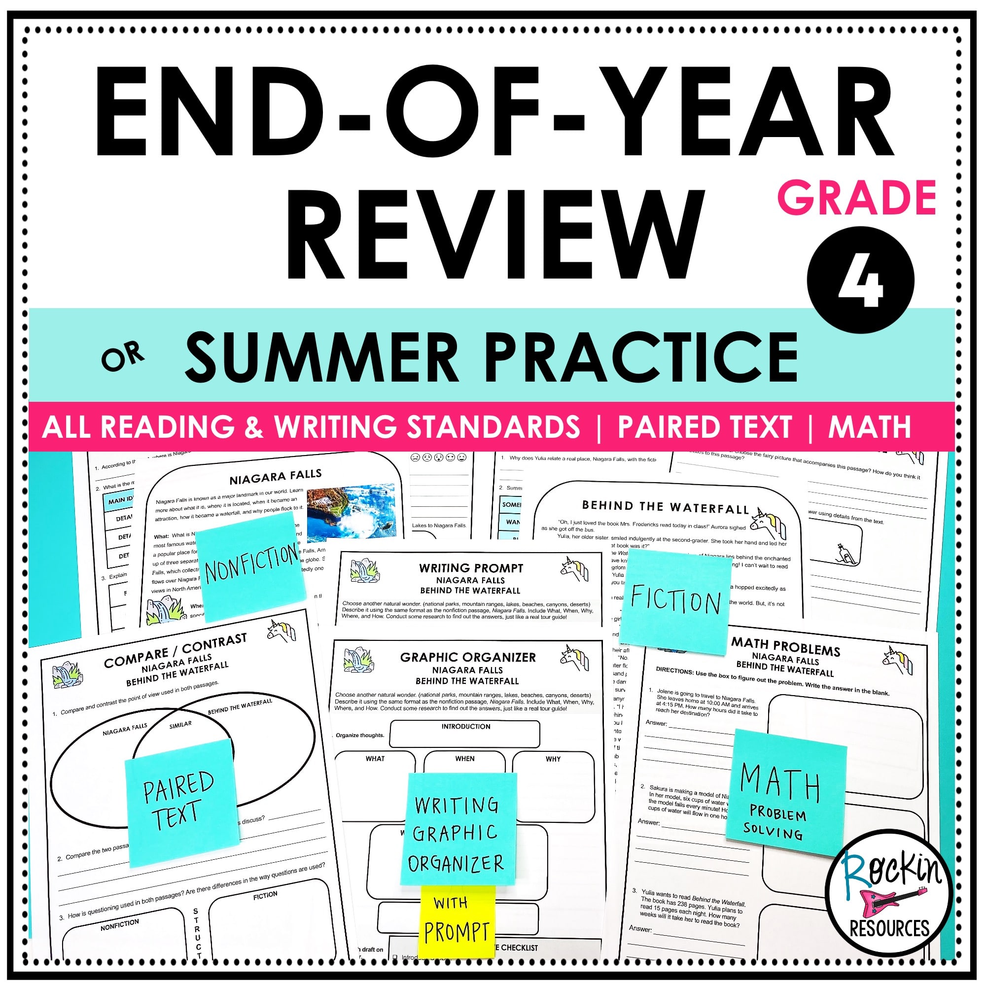 4th GRADE REVIEW END OF YEAR REVIEW TEST PREP SUMMER PACKET