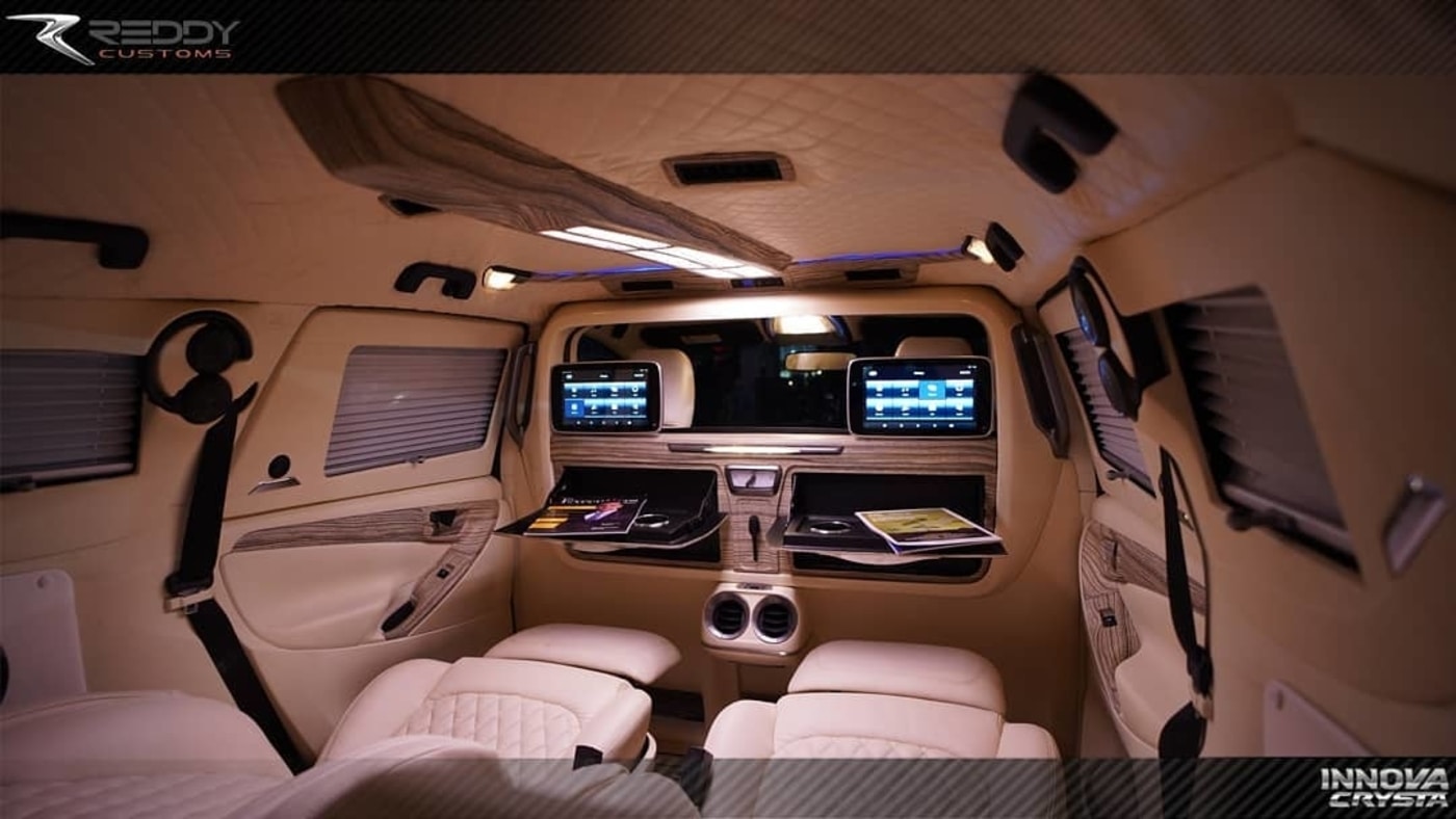 Toyota Innova Crysta Modified Into A BusinessClass Lounge On Wheels