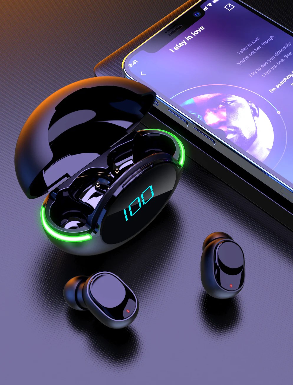 Gabba Goods TrueBuds Glow Wireless Premium Earbuds with Charging case