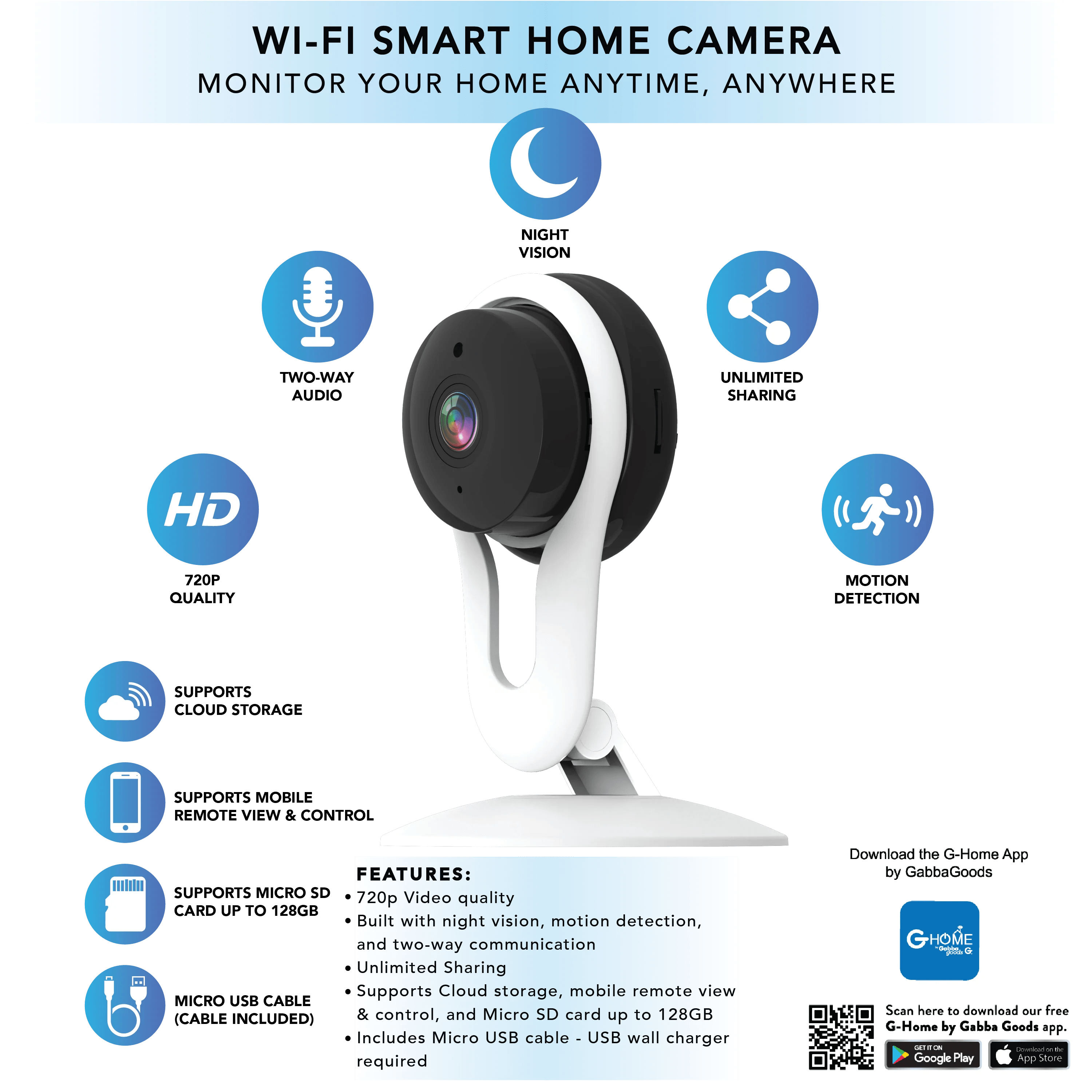 GHome High Definition Security Camera Gabba Goods