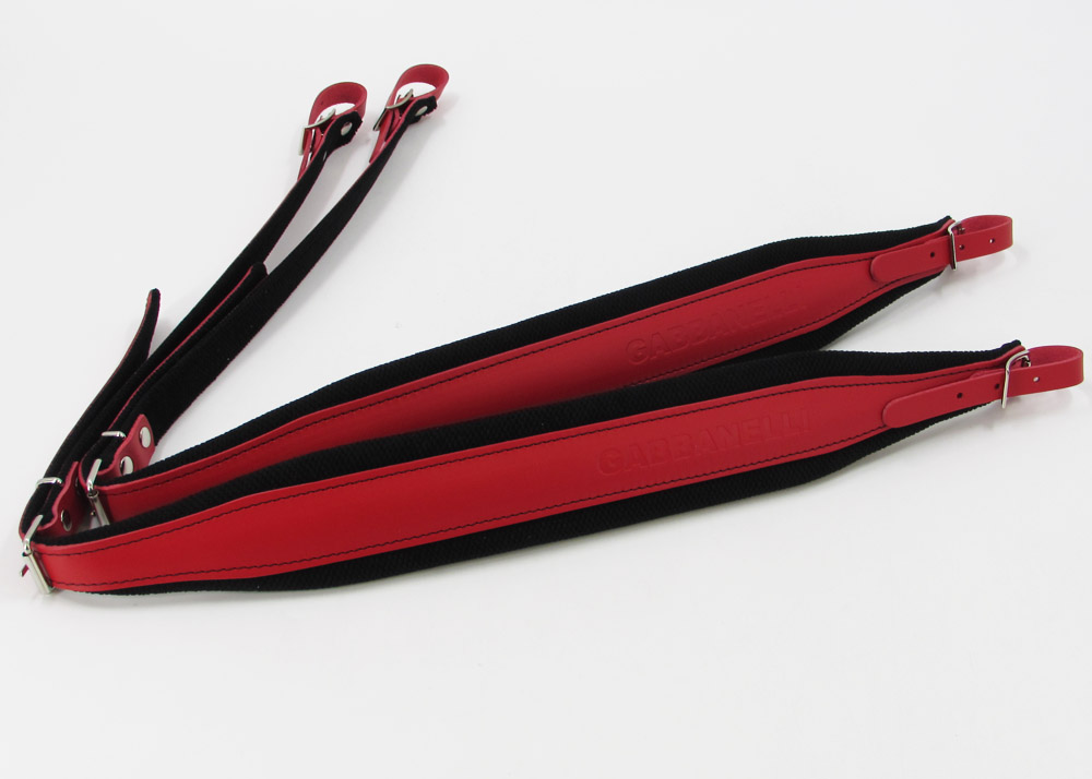Gabbanelli Deluxe Accordion Shoulder Straps Red/Black (Red Leather