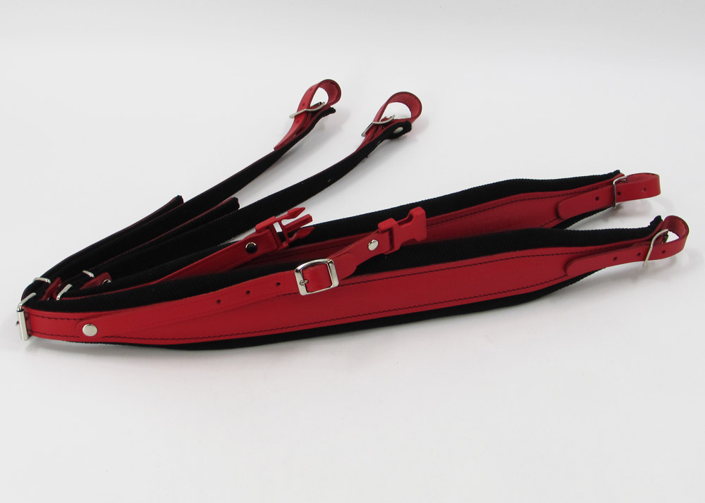 Gabbanelli Deluxe Accordion Shoulder Straps with back strap Red/Black