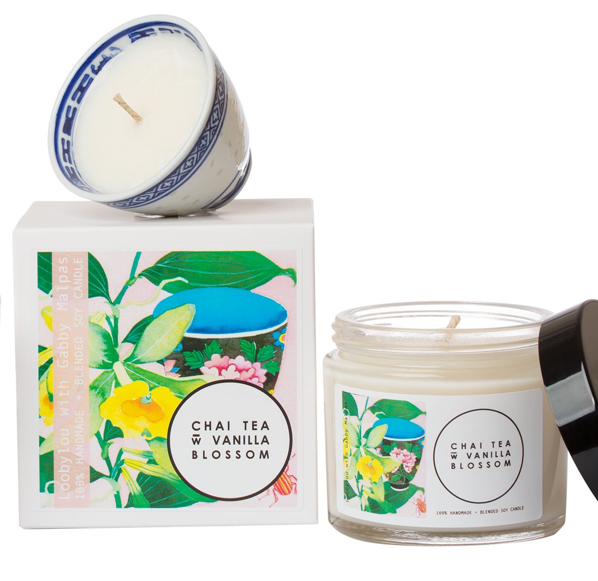 Loobylou and Gabby Malpas collaboration candles with a conscience