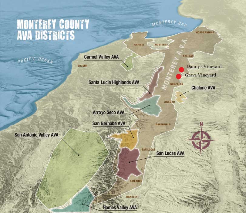 Gabilan Mountains California Map Vineyards Gabilan Wine Company