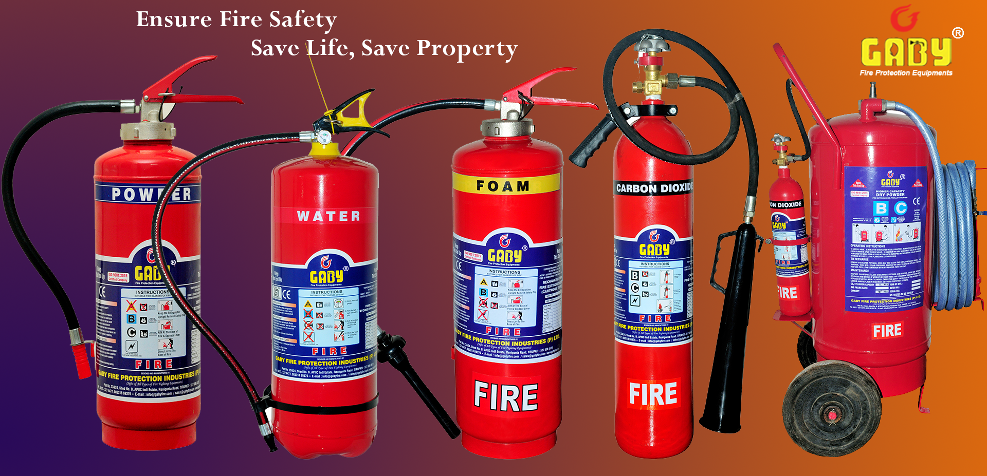 Gaby Fire Protection Equipements, FIRE EXTINGUISHERS MANUFACTURERS
