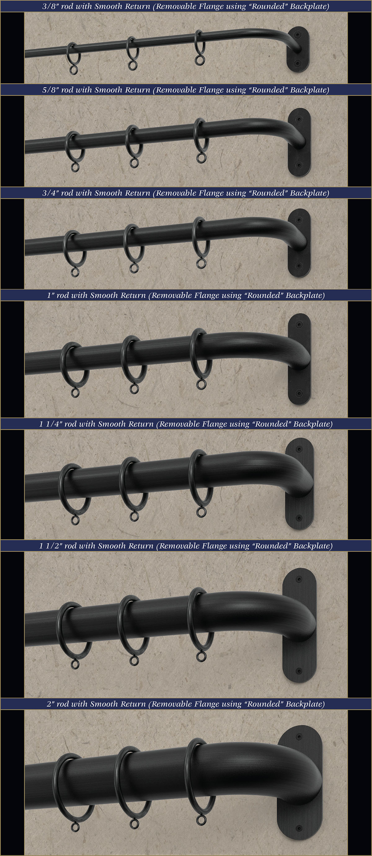 Wrought Iron French Return Curtain Rods with Rings Gaby’s Shoppe