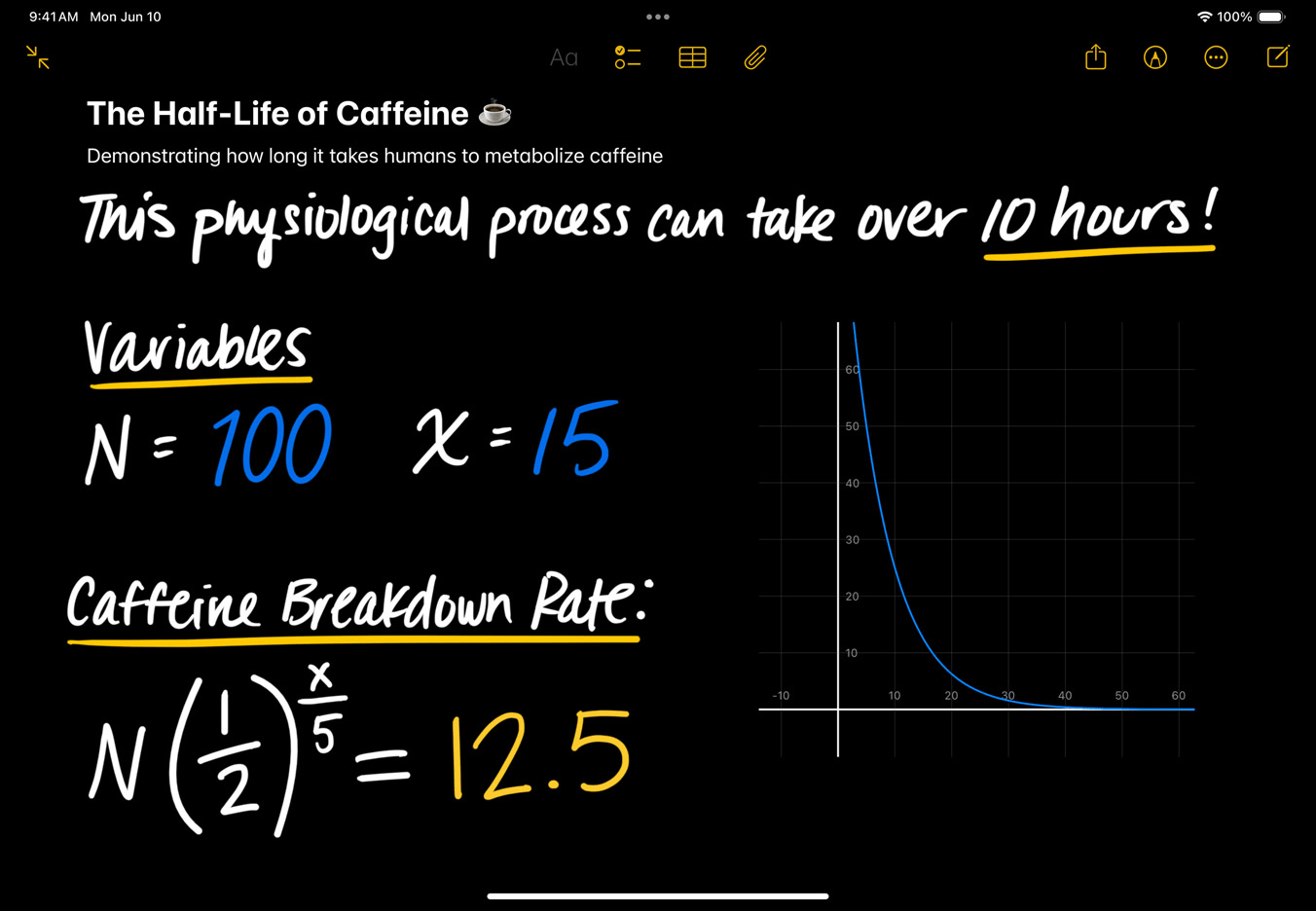 Math equations written with Apple Pencil, being solved instantly in Notes.