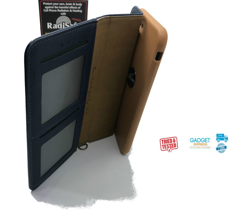 Onsale IPhone X Leather Anti Radiation Rugged Case EMR Protection & Stand