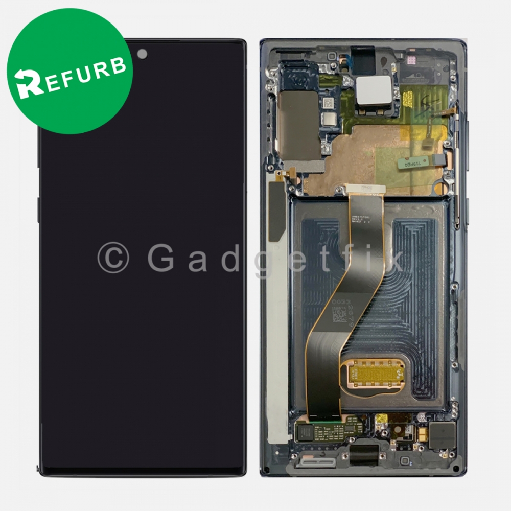 Black AMOLED LCD Touch Screen Digitizer + Frame For Samsung Galaxy Note