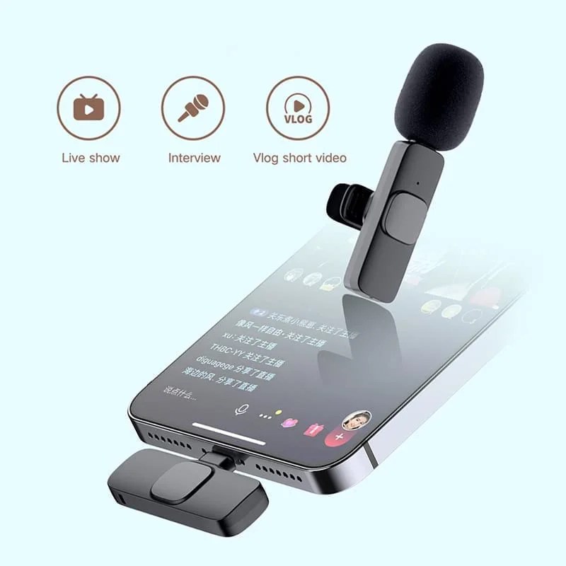 Winsumm K9 Wireless Lavalier Microphone for I Phone iPad, Upgraded Plug