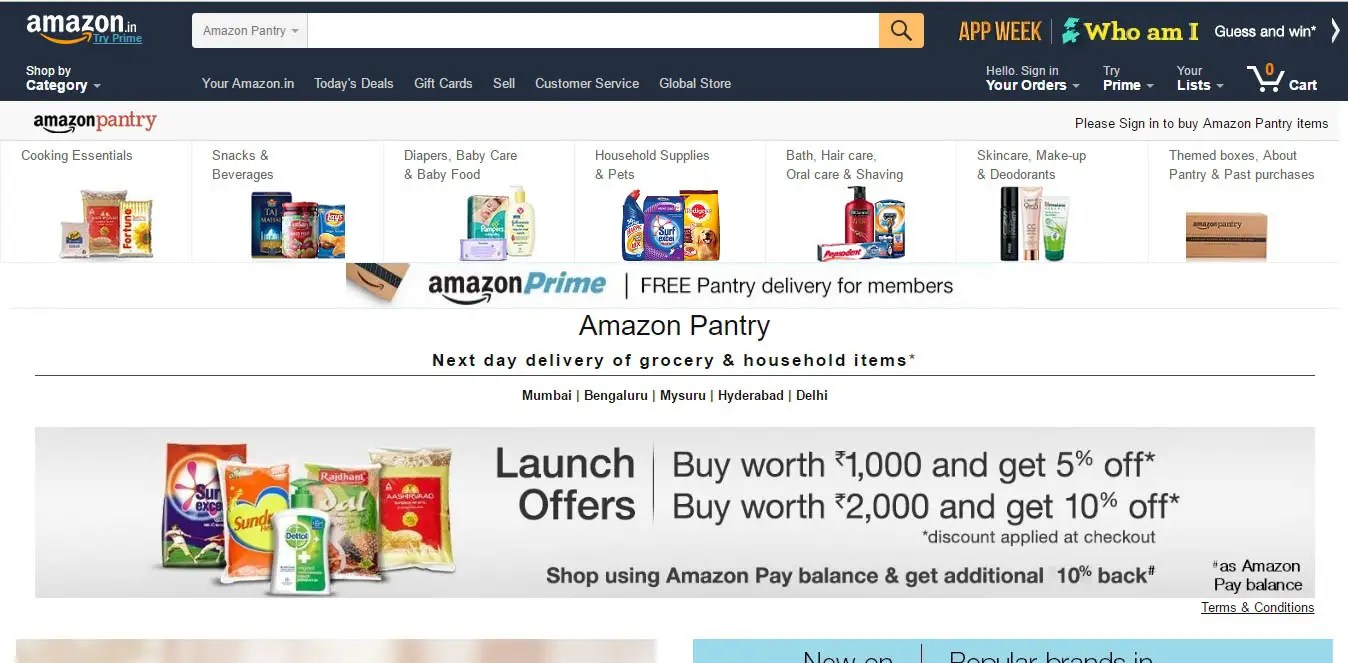 Now Order Groceries and Households From Amazon Pantry, Available Only