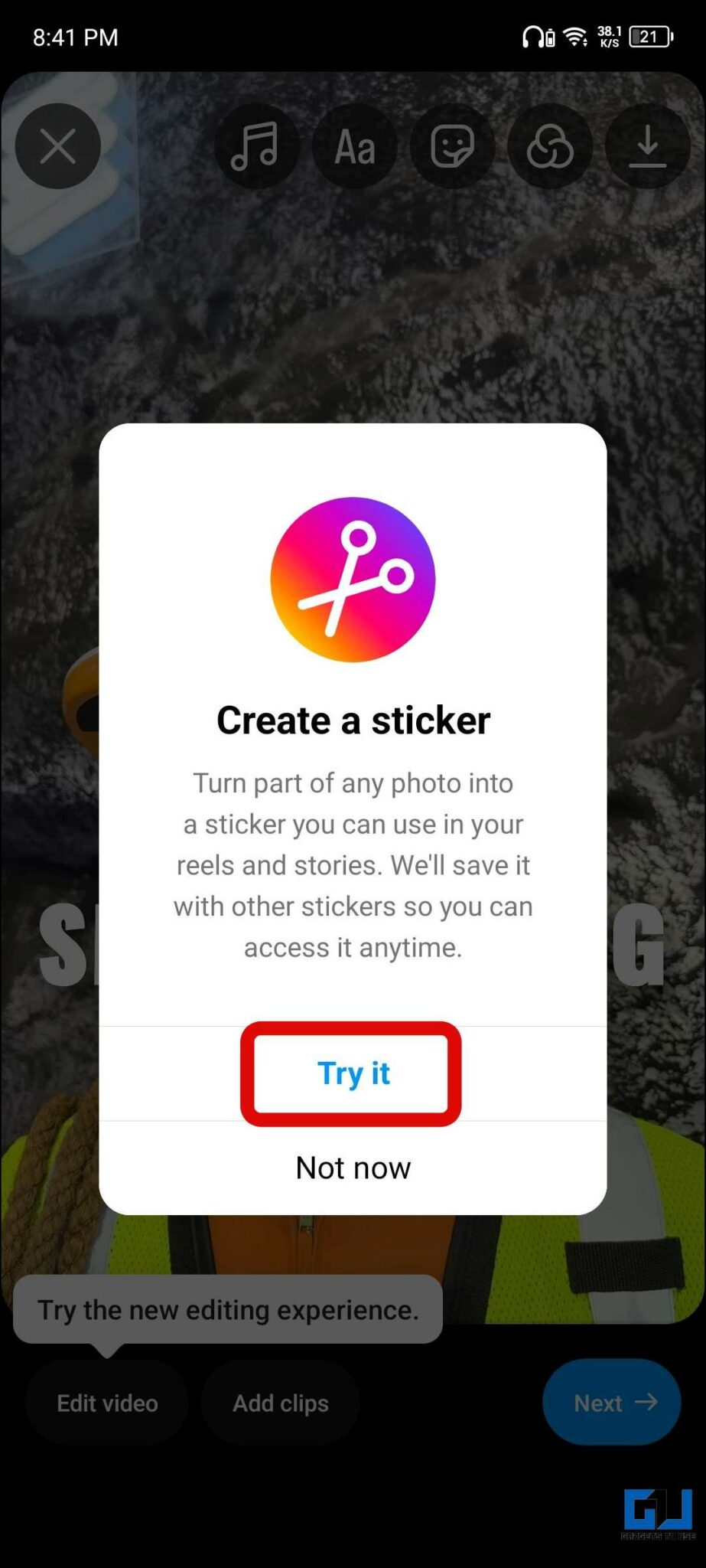 How to Create Sticker from Images in Instagram Reel and Story Gadgets