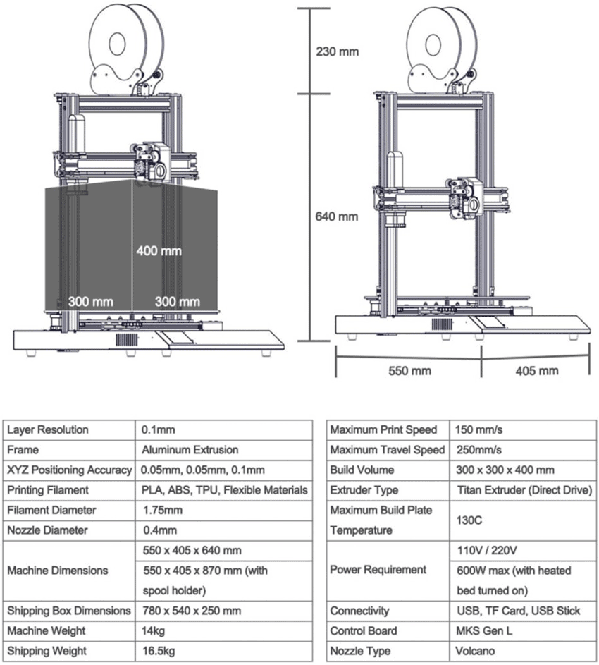 Top! Artillery SidewinderX1 3DDrucker mit 300 x 300 x 400mm Druckbereich für 353,45 Euro