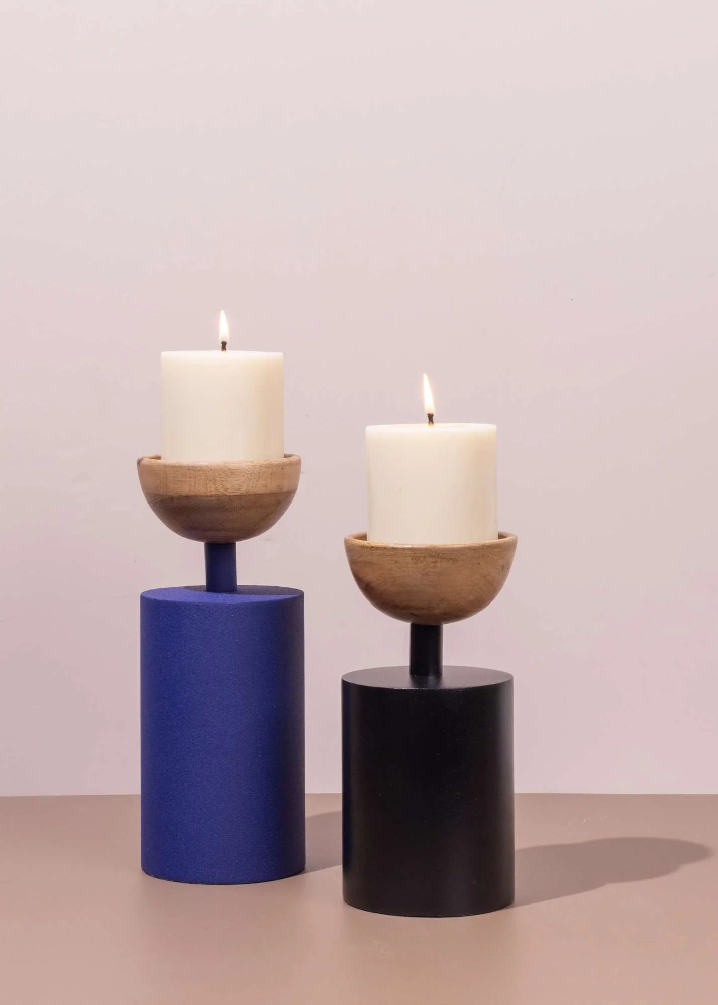 Blue and Black Pillar Candle HoldersGado Living