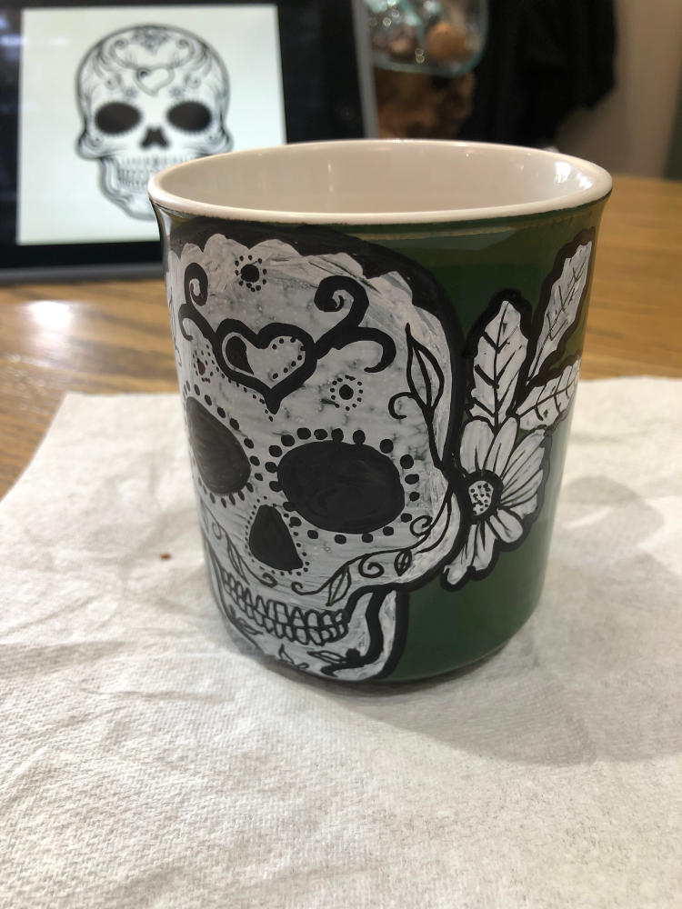 Posca Pens on Ceramic Mug a oneoff activity or starting a hobby. Gadsby's arts & crafts supplies.