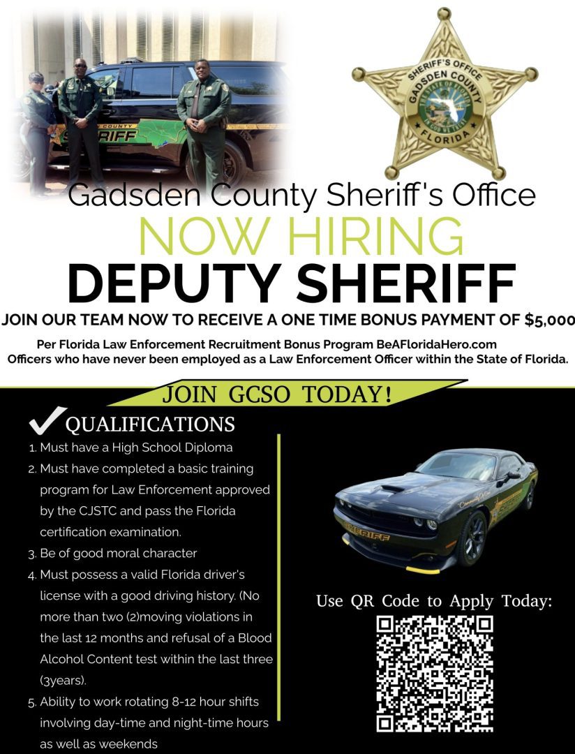 Job Openings Gadsden County Sheriff's Office