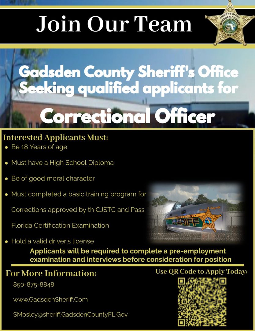 Job Openings Gadsden County Sheriff's Office