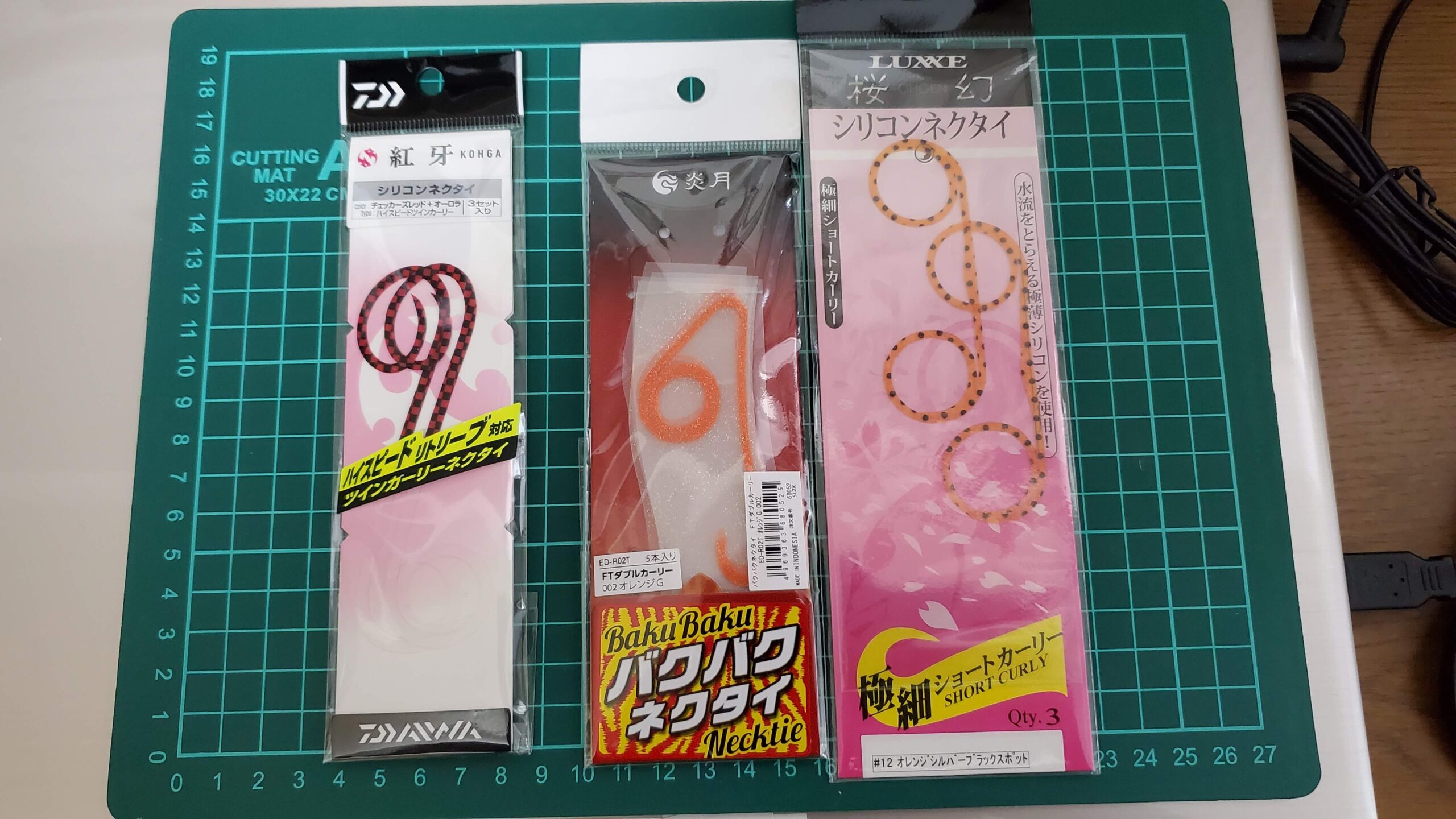 ダイワ、シマノ、がまかつのネクタイ揃いました 釣りしタイラバ