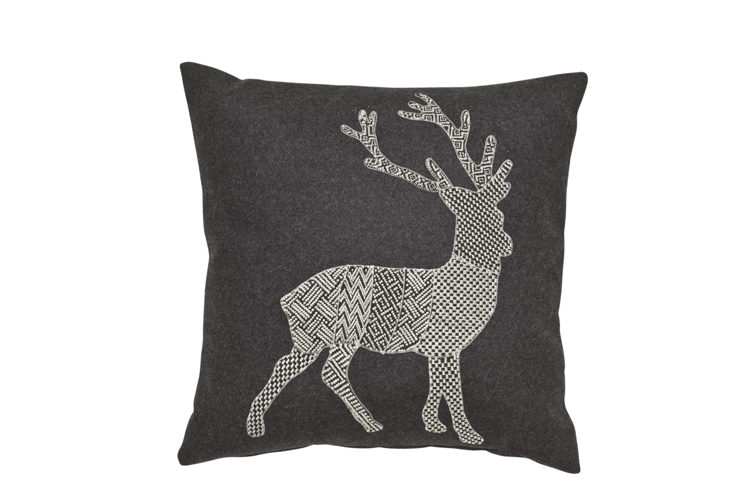 Kissen mit Hirsch, Landhausstil aus Baumwolle, Farbe braun, 50 x 50 cm
