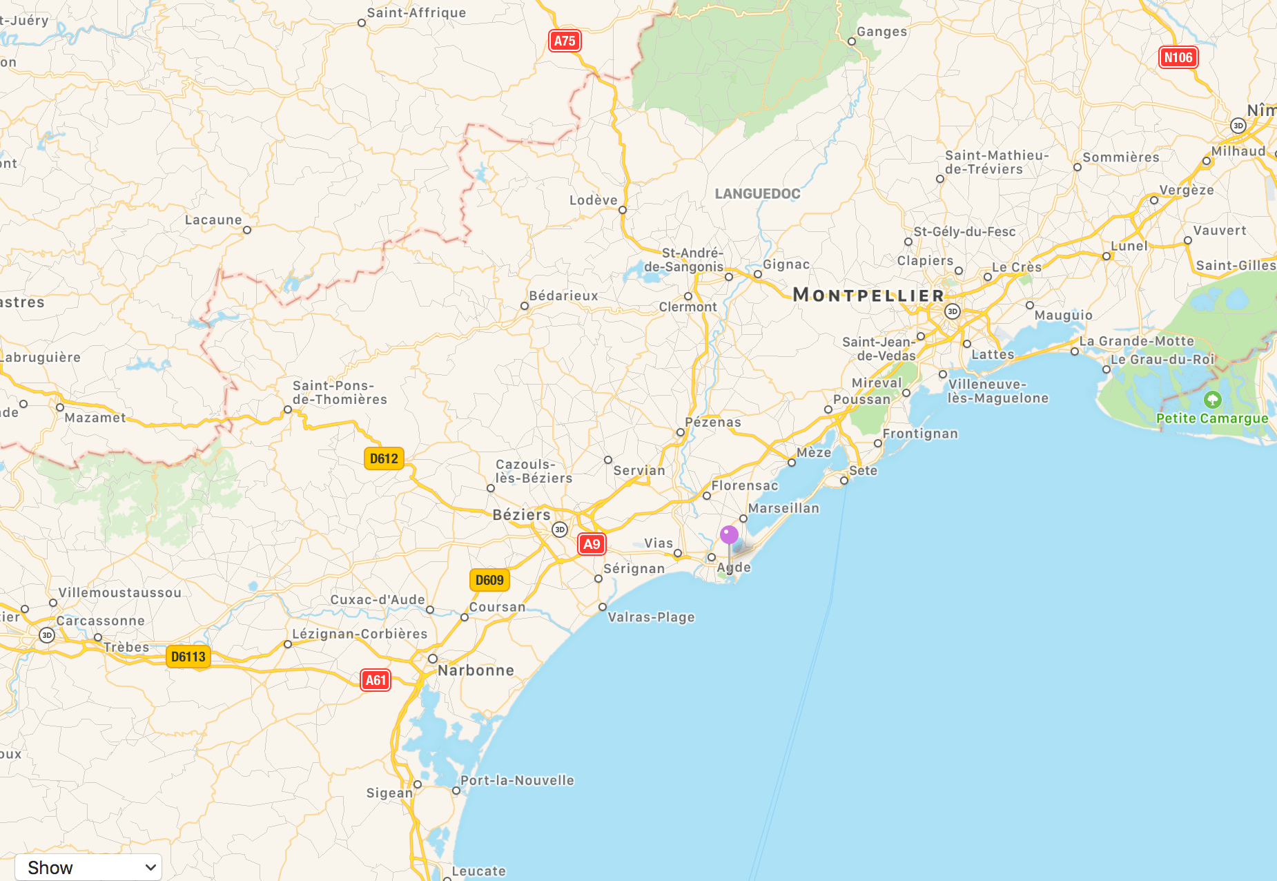 Pain Points À Cap D'agde Sur La Carte Cap d’Agde Les falaises iTom